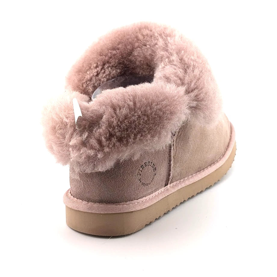 Fireside by Dearfoams Dusty Pink Size 10 Women’s Low Foldover Bootie WaterResist SoleComfort.shoes