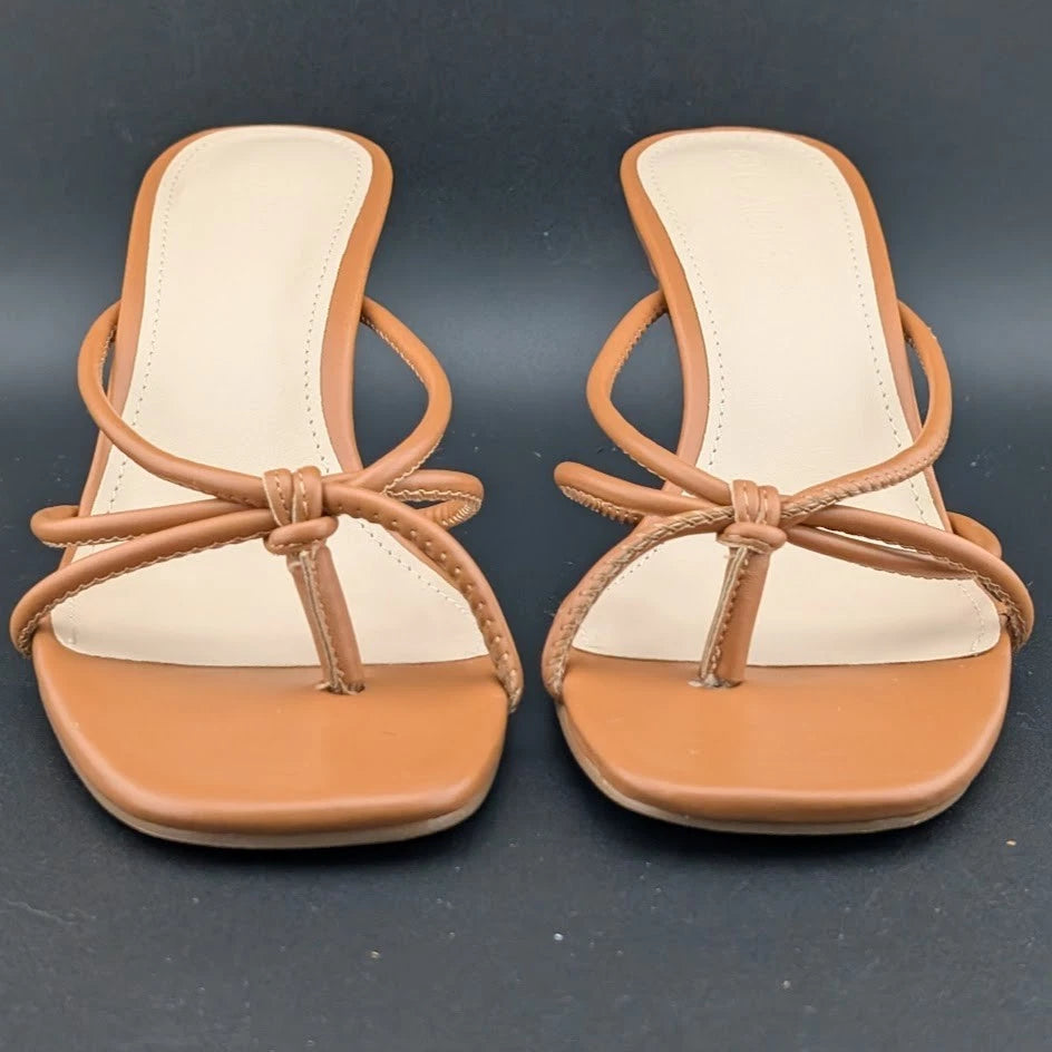 Women's Open Toe Stiletto Mules, Strappy Slingback Flip Flops Sandals SoleComfort.shoes