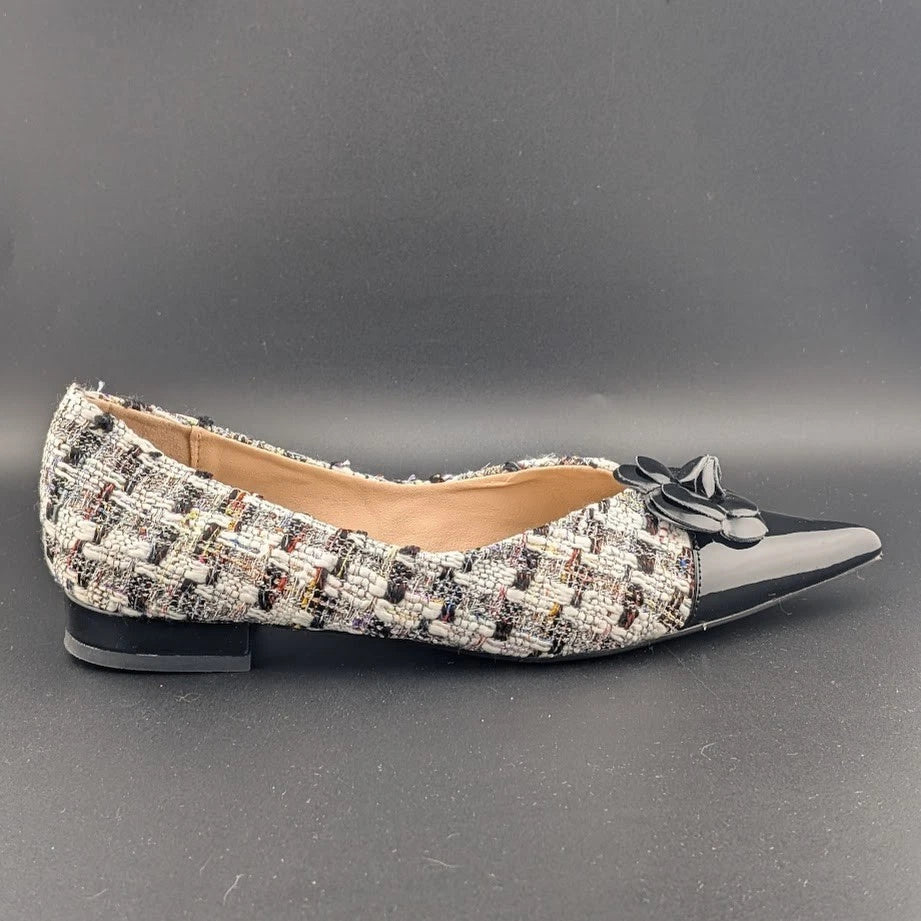 C. Paravano Camellia Purple Tweed Flats Women’s 8.0 EU 39 Pointed Toe Ballet SoleComfort.shoes