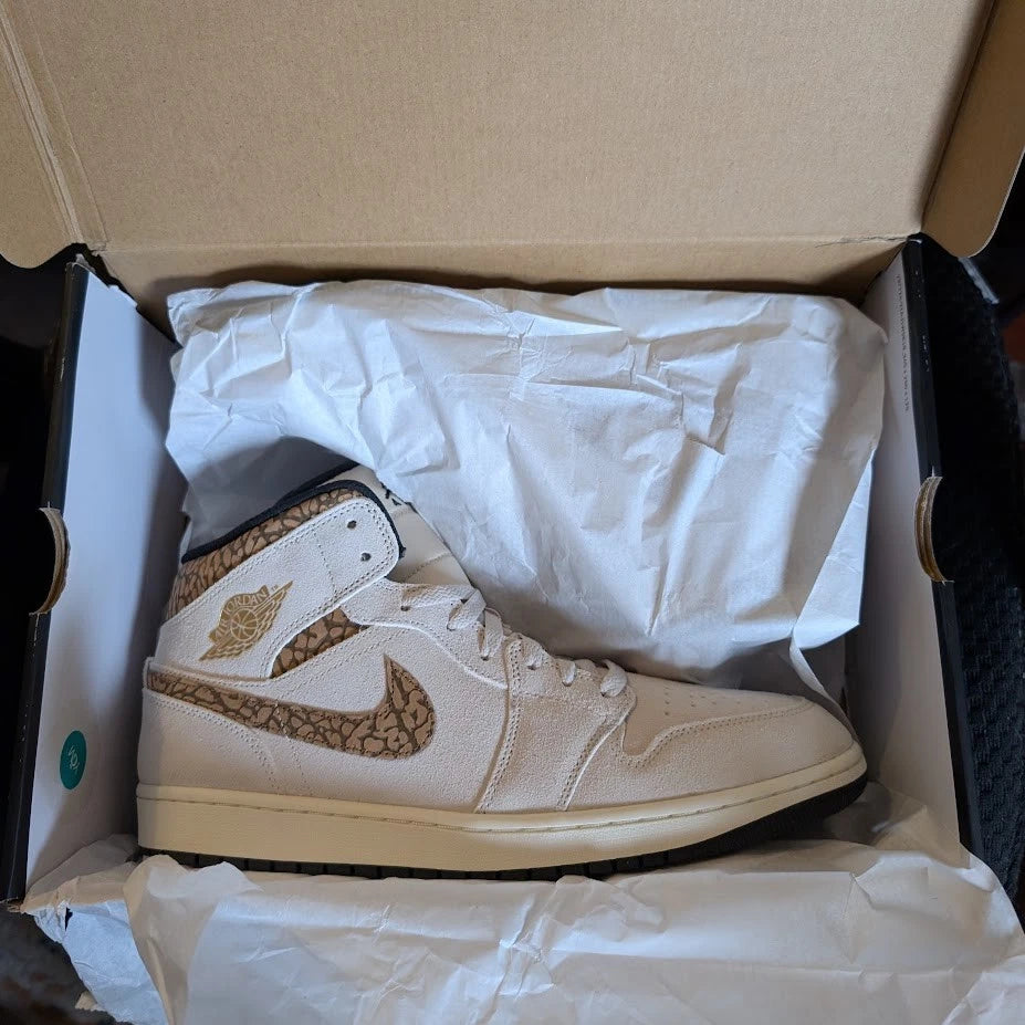 Nike Air Jordan 1 Mid, SE Brown Elephant, Size 12, New in Box SoleComfort.shoes