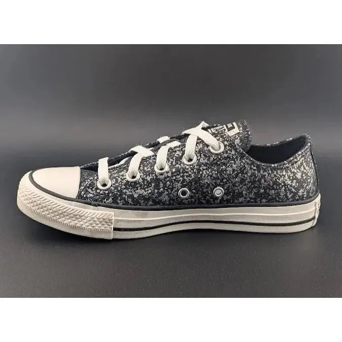 Converse CTAS OX Black Egret Glitter Sneakers Womens Size 6 Shoes A11138C - SoleComfort.shoes