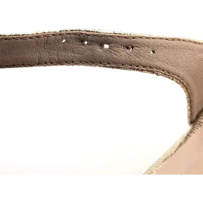 Womens Gold Closed-Toe Espadrilles | Slingback Wedge Platform Sandals EU 37 US 6 Unbranded