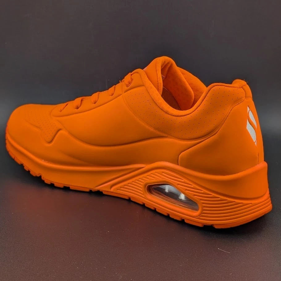 Skechers Womens Size 11 Uno-Night Shades Sneaker Shoes Neon Orange *FOOTBALL FAN Skechers