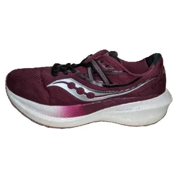 Pre-Owned Women's Saucony Triumph 20 Road Running Trainer Shoes Size 7.5 in Sundown Rose (Burg) New Balance