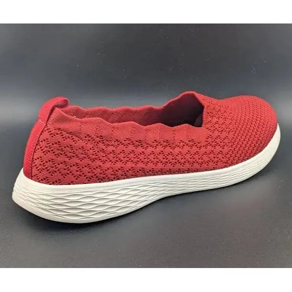 Womens Size 11 Scalloped Slip-on Knit Casual Ballet Flat Walking Sneaker EU 42.5 - SoleComfort.shoes