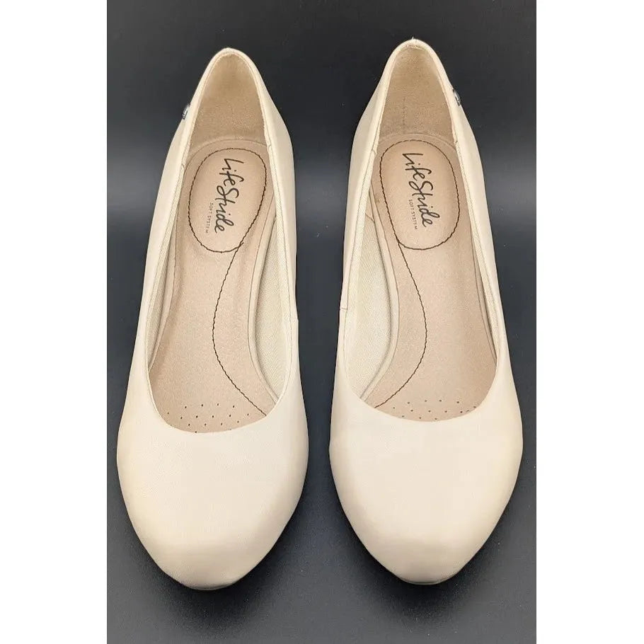 Life Stride 9.5M Parigi Bone Pumps 2.5" Heels Classic Comfortable Dress Shoes SoleComfort.shoes
