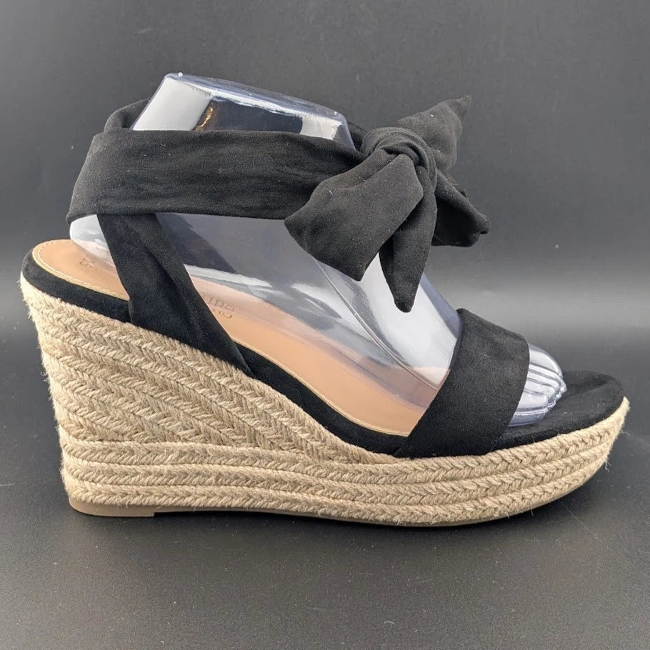 DREAM PAIRS Womens Sz 8.5 Open Toe Espadrille Wedge Tie Lace Up Ankle Platforms. SoleComfort.shoes
