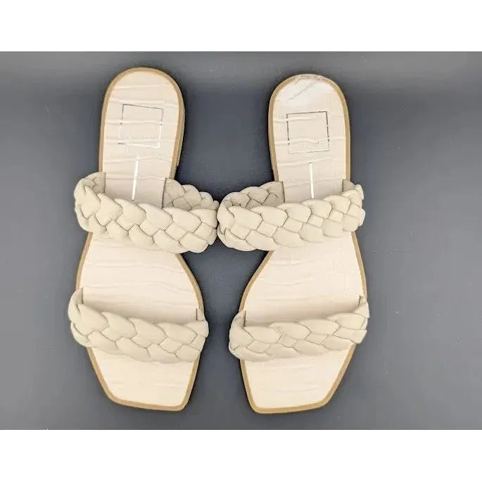 Dolce Vita Womens Size 8 Indy Champagne Nude Leather Braided Straps Flat Sandals Dolce Vita