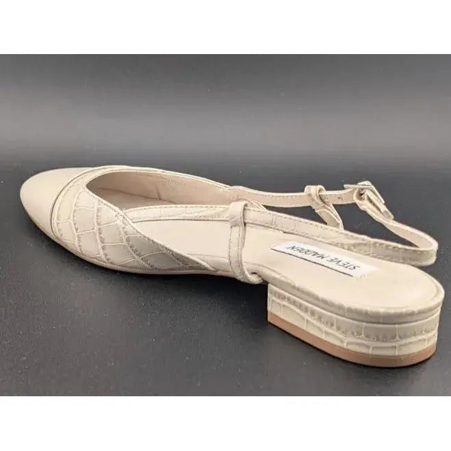 Pre-owned Steve Madden Size 7.5 Womens Belinda Toe Cap Flat Dressy Slingbacks Shoes - SoleComfort.shoes