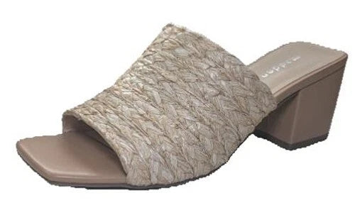 Madden Girl Women's TAZ | Natural Raffia 2.75” Block Heel Sandal | Sizes 6 / 6.5