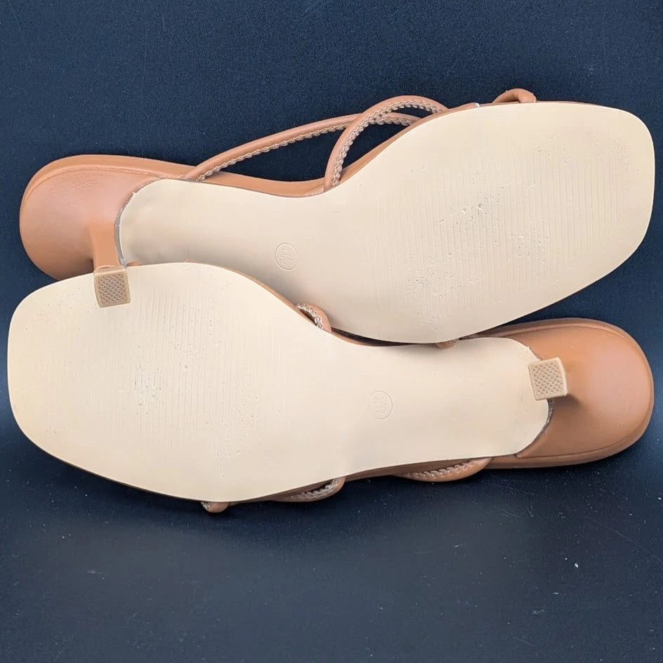 Women's Open Toe Stiletto Mules, Strappy Slingback Flip Flops Sandals SoleComfort.shoes