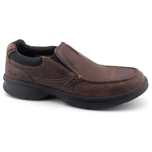 Clarks Mens Size 7 Bradley Free Slip On Leather Loafers Tan Tumbled Shoes 54366 - SoleComfort.shoes
