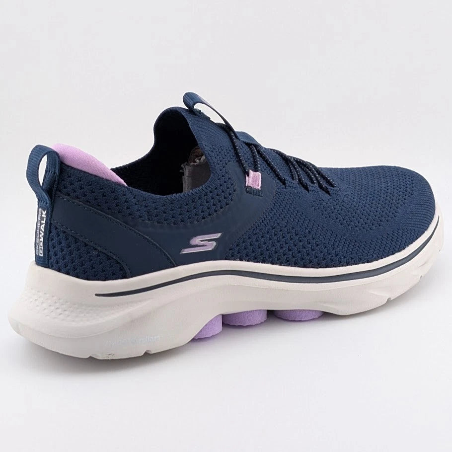 Women's Skechers Size 6.5 GO WALK 7 Abie Slip-in Sneaker 125225 Navy/Lavender Skechers