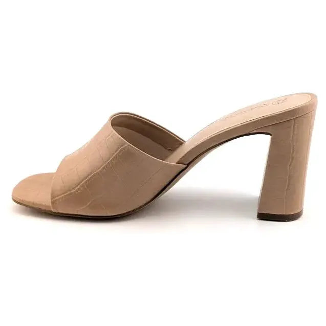 The Drop Womens Pattie High Block-Heeled Mule Sandal Size 7.5 Gold New The Drop