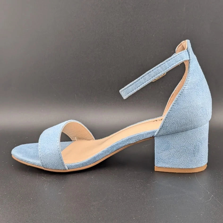 Party Womens Size 5.5 Vianna Light Blue Suede 2" Mid-Heels Wedding Pageant Dance SoleComfort.shoes