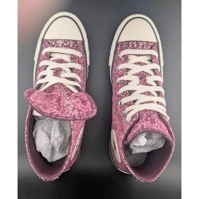 *BRAND NEW* Women CONVERSE Chuck Taylor All Star Glitter CTAS HI Orchid Abyss - SoleComfort.shoes
