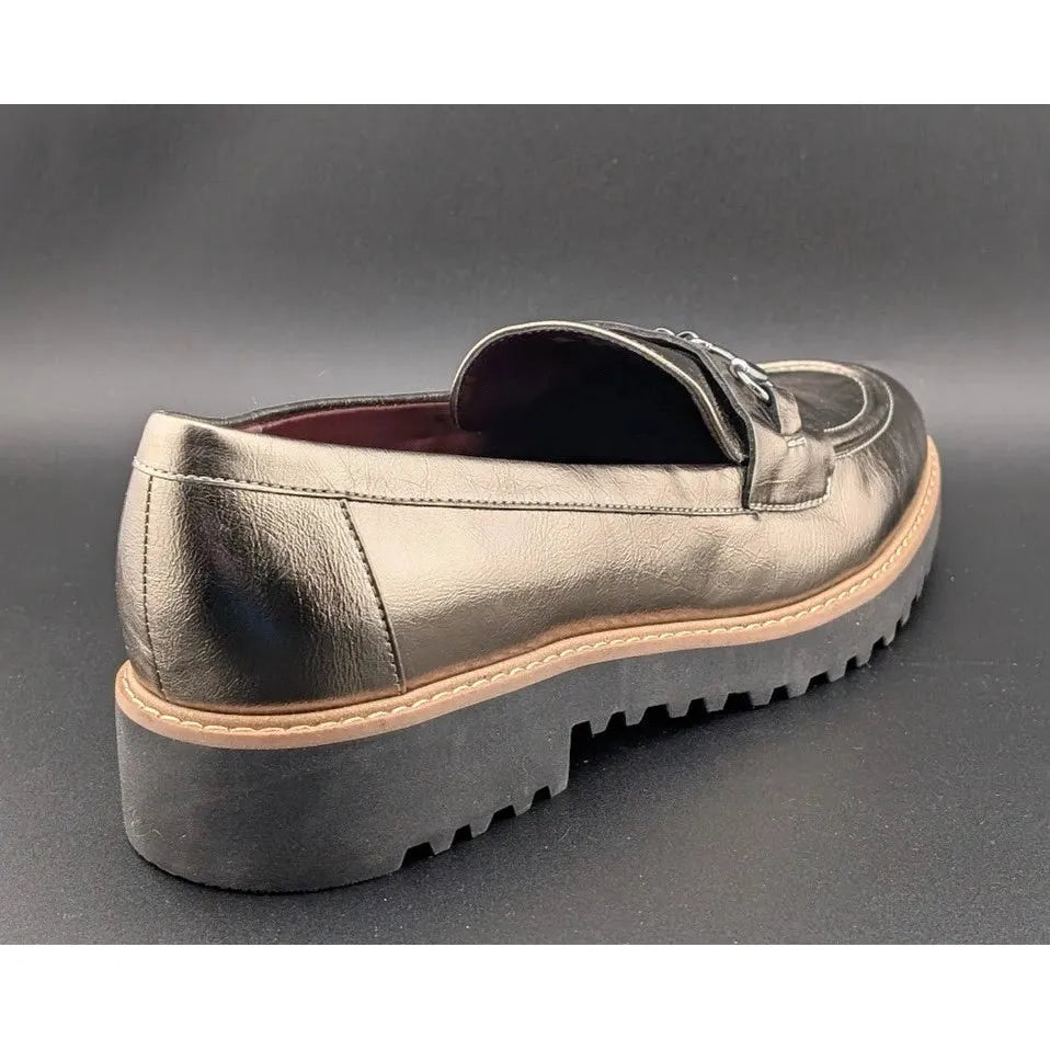Franco Sarto Colette Loafers Women's 10M Pewter Metallic A22 SoleComfort.shoes