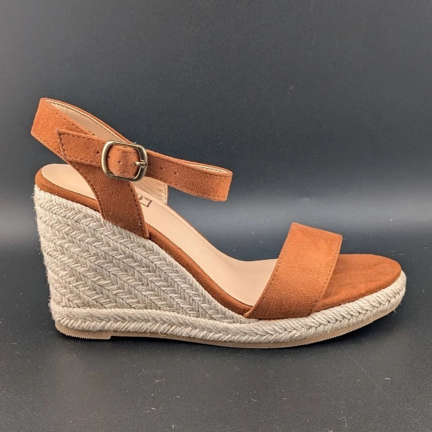 IDIFU Womens Size 5 Espadrille Wedge Sandals Ankle Strap w/ Buckle Closed Toe SoleComfort.shoes