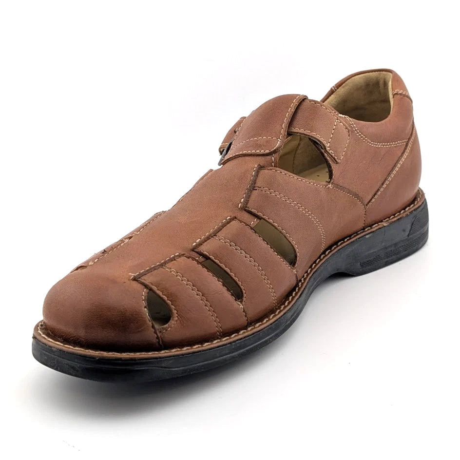 Johnston & Murphy Fisherman Men's size 10.5M Sandal Shoes Brown Leather Outdoor Johnston & Murphy