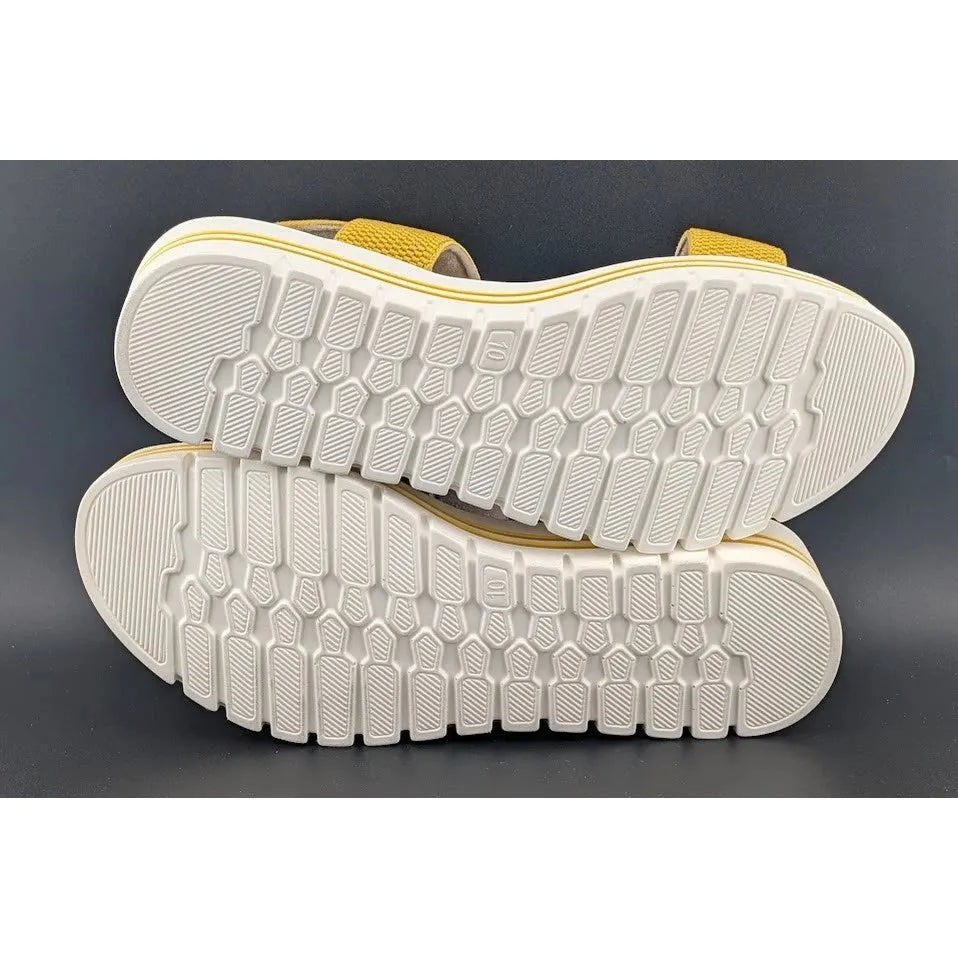 VJH Comfort Women's Size 10 Yellow Strappy Casual Platform Sandals -Memory Foam SoleComfort.shoes