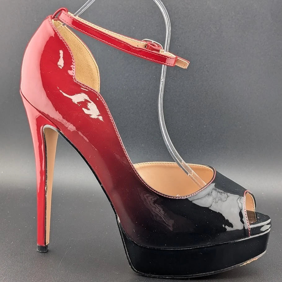MERUMOTE Women's 9.5 Platform Stiletto Heels Shoes Peep Toe Pumps 6 inch Heels SoleComfort.shoes