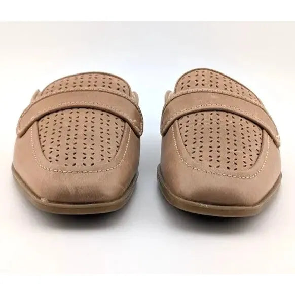 Clarks Collection Size 6 Wide Perforated Leather Mules Lyrical Rose Warm Beige Clarks