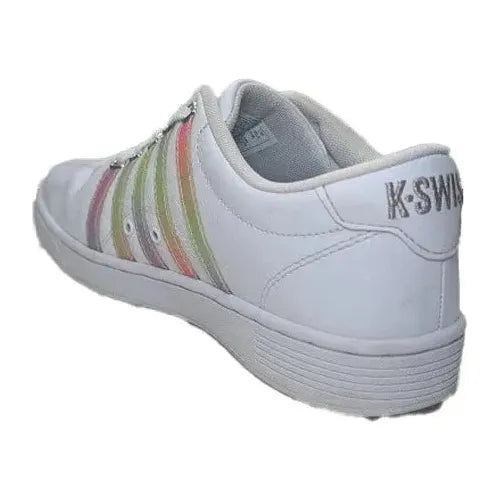 Pre-Owned K-Swiss Women's Court Pro II CMF White Rainbow Athletic Sneakers Womens Size 9.5 K-Swiss
