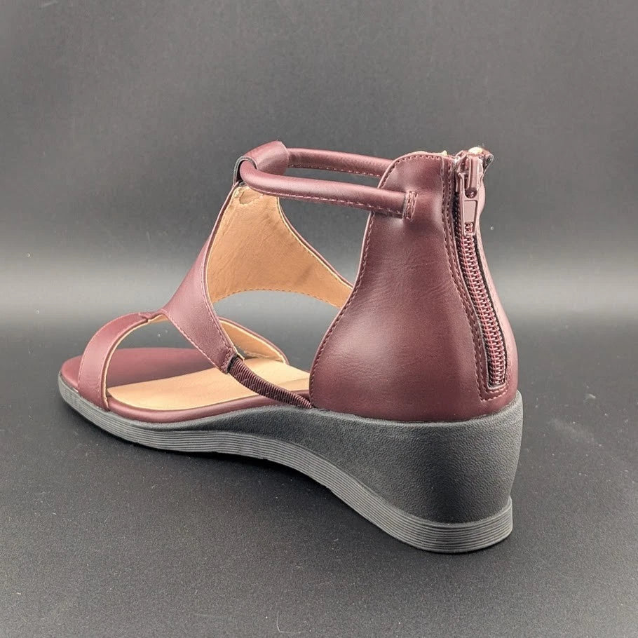 JOURNEE COLLECTION Size 6.5 TRAYLE Women's Wedge Heeled Sandals Ankle Strap SoleComfort.shoes