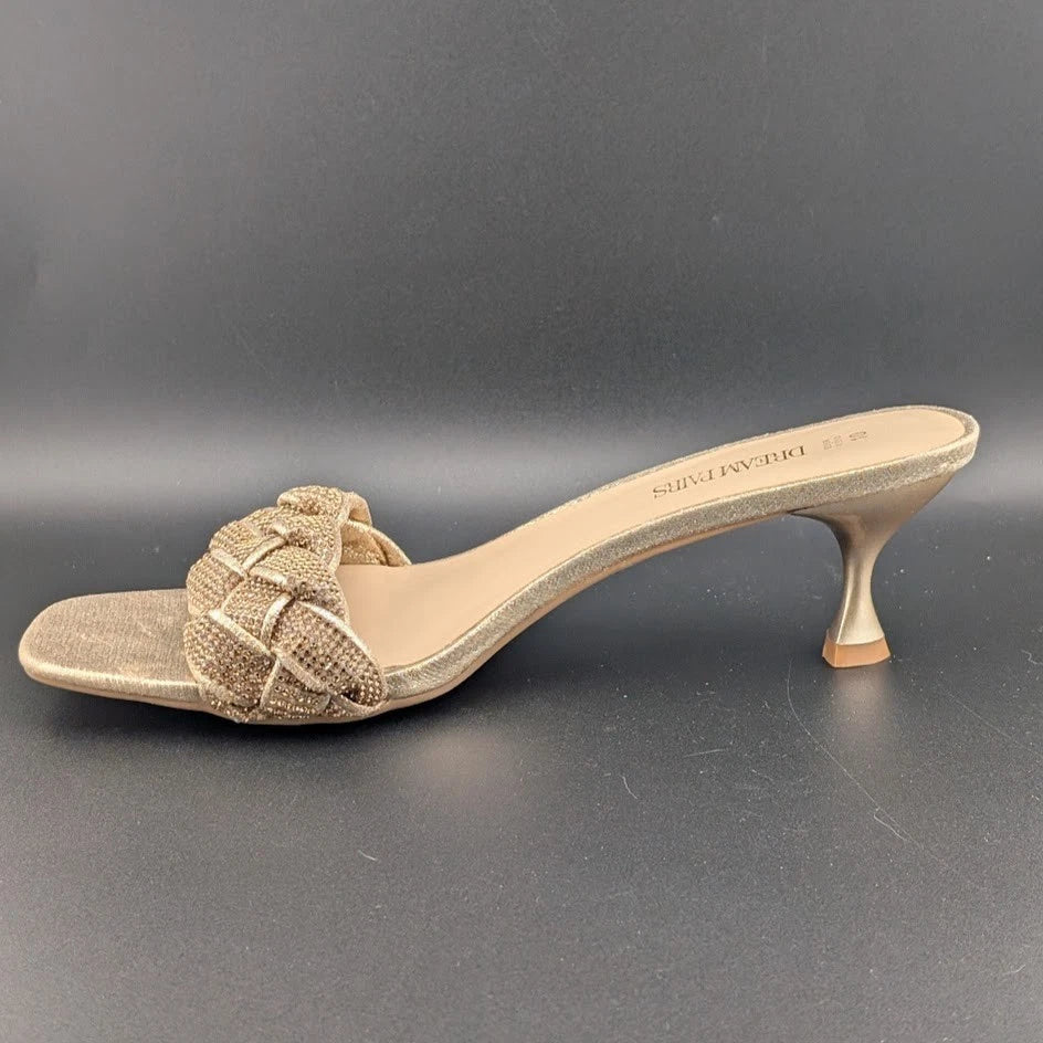 Women Size 10 Low Kitten Heel Sandals Square Toe Comfort Party Dress Shoes SoleComfort.shoes