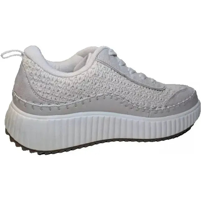 Pre-Owned DREAMPAIRS Size 8.5W Platform Sneakers Woman's Lace Up Creme Cushioned Shoes Dream Pairs