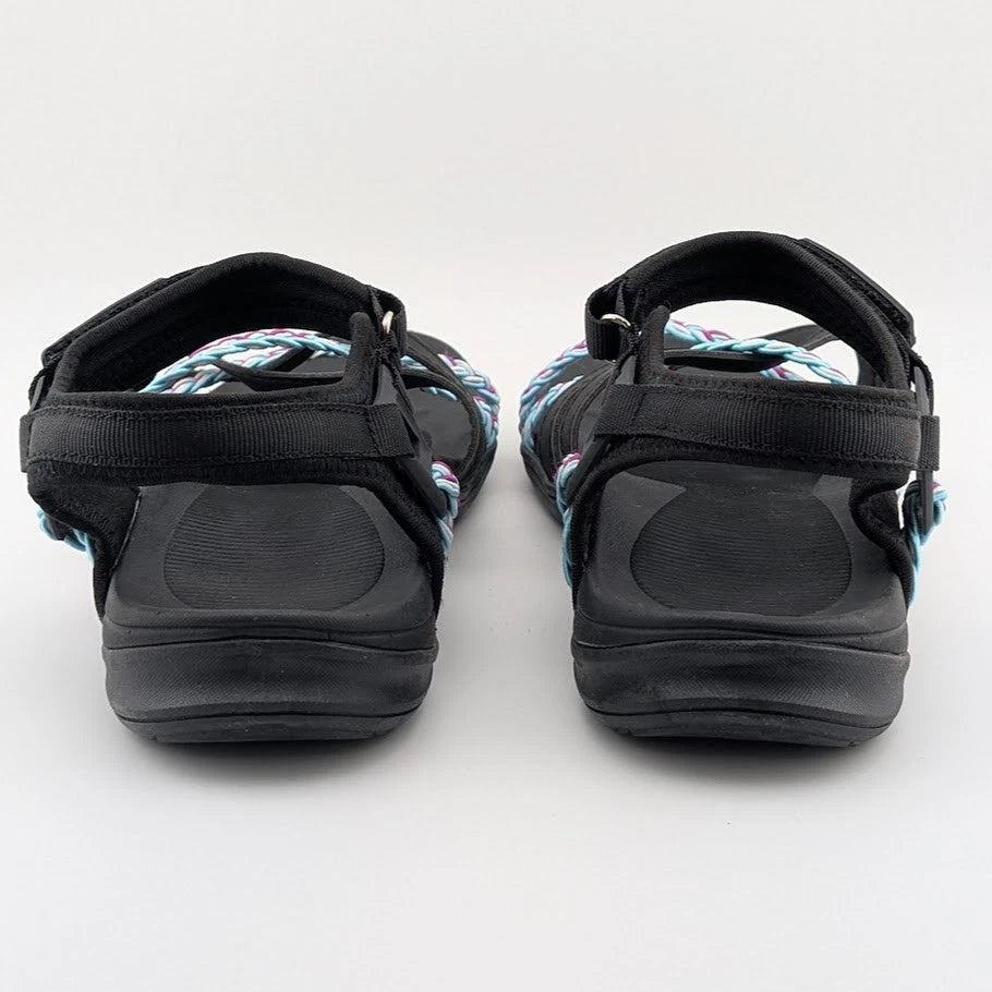 DUINN Size 38 (US 7-7.5) Wos Hiking Sport Walk Sandal Adjustable Straps Black SoleComfort.shoes