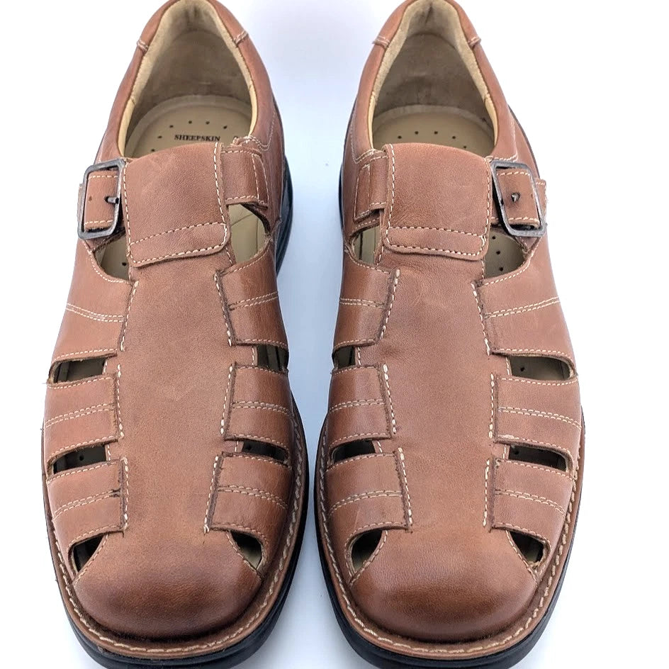 Johnston & Murphy Fisherman Men's size 10.5M Sandal Shoes Brown Leather Outdoor Johnston & Murphy