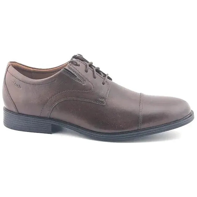 Clarks Mens Dress Shoes - Size 12M Mahogany Leather Whiddon Cap Oxford - SoleComfort.shoes