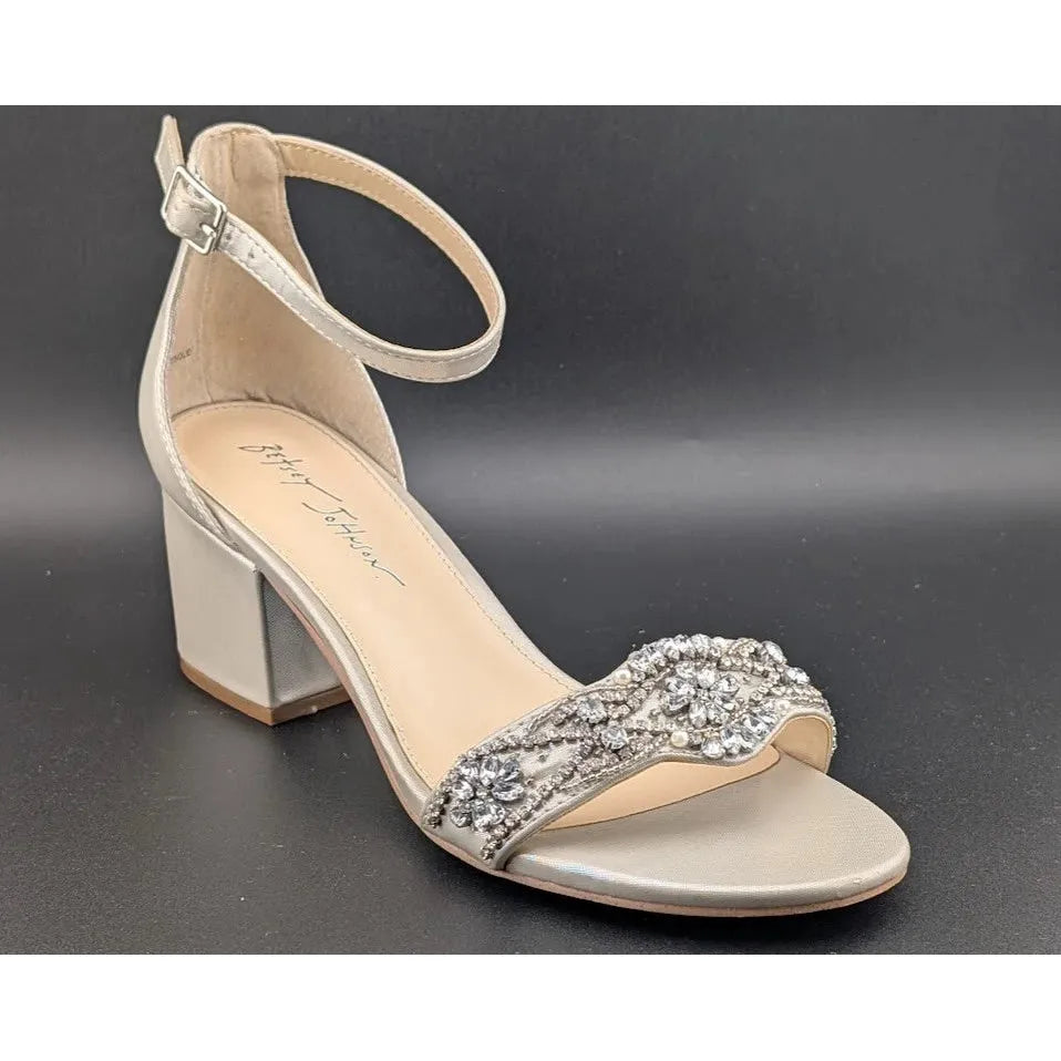 Blue by Betsey Johnson Women’s SB-Mel Heeled Sandal, Silver, Size 9M US SoleComfort.shoes