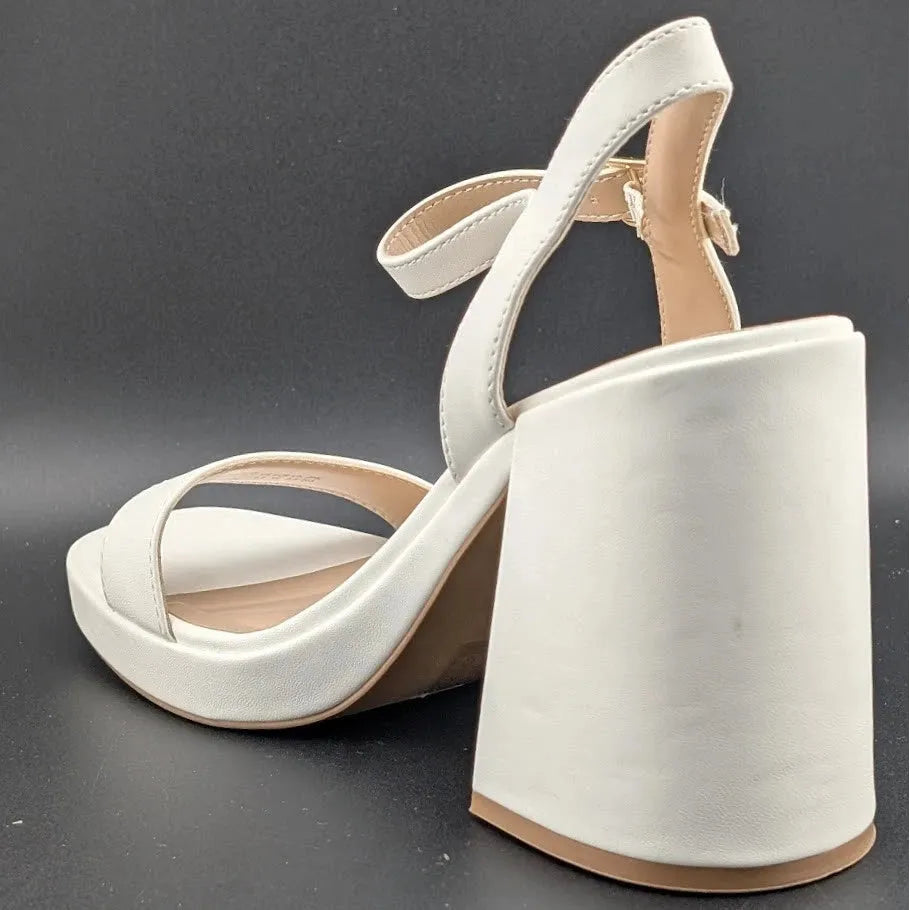 Women Sz 8.5 Block Chunky Platform High Heels Open Toe GISELLE Fashion Sandals SoleComfort.shoes