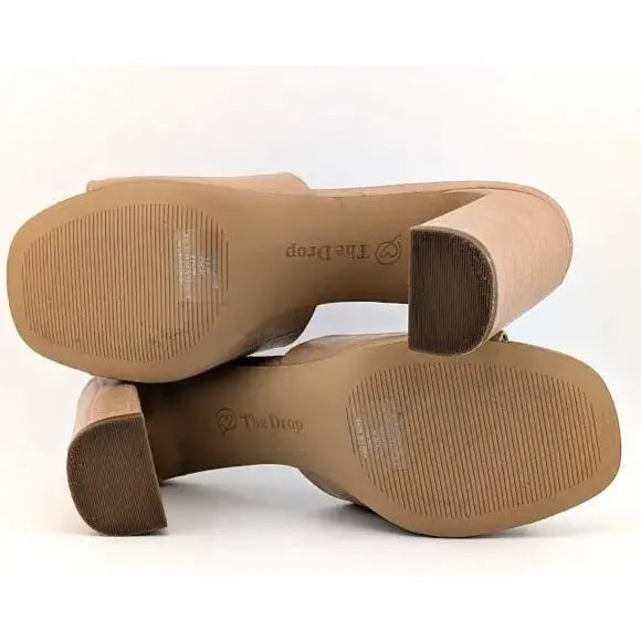 The Drop Womens Pattie High Block-Heeled Mule Sandal Size 7.5 Gold New The Drop