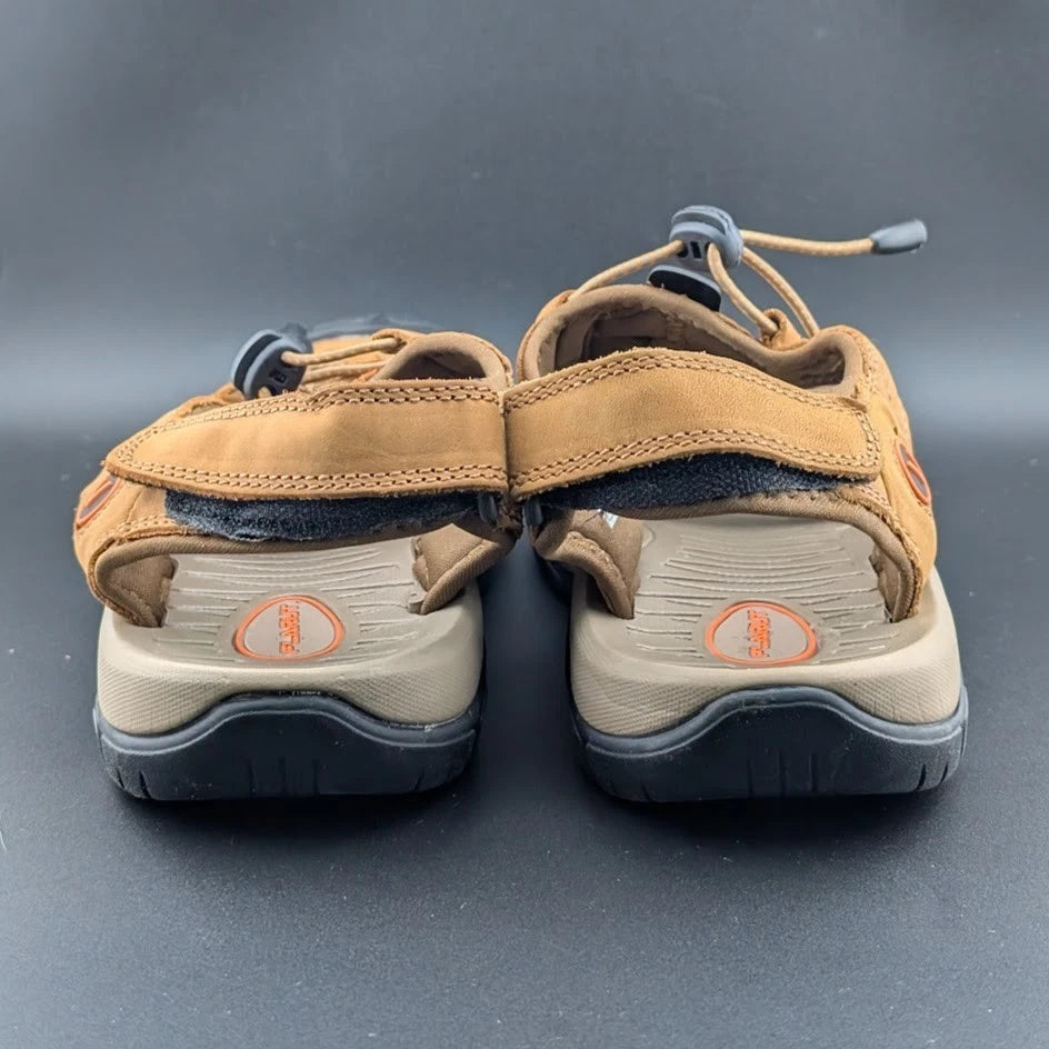 Men's Size 9-9.5 Leather Sandals Closed Toe Outdoor Sport Nonslip Hiking Shoes SoleComfort.shoes