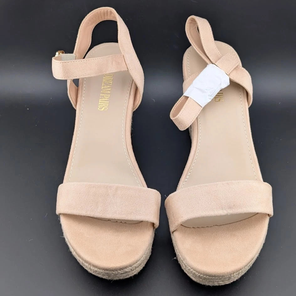 Dream Pairs Size 11 Women Espadrille Wedge Sandals Ankle Strap w/ Bkl Closed Toe SoleComfort.shoes