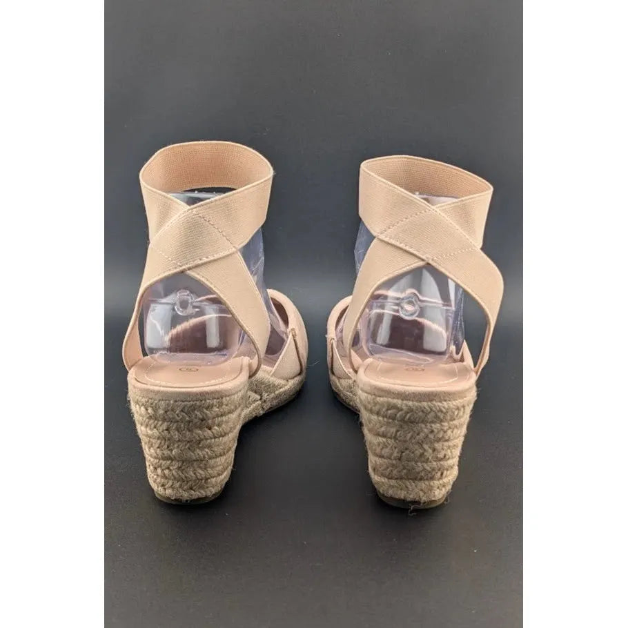 Dream Pairs Size 8 Women Espadrille Wedge Sandals Elastic Ankle Strap Closed Toe SoleComfort.shoes
