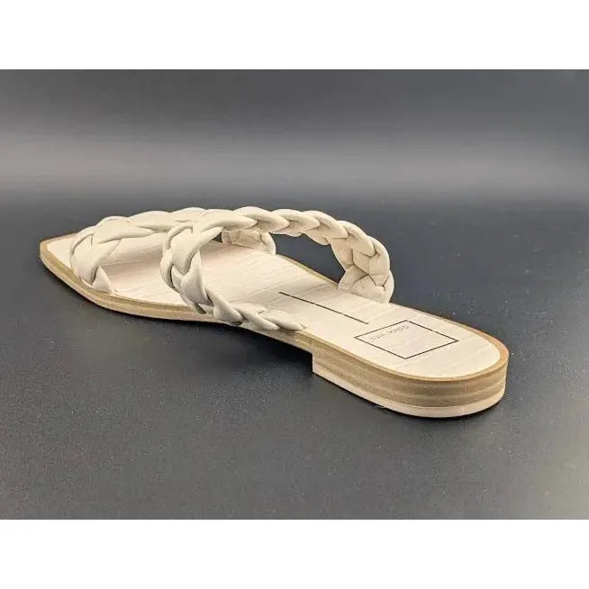 Dolce Vita Womens Size 8 Indy Champagne Nude Leather Braided Straps Flat Sandals Dolce Vita