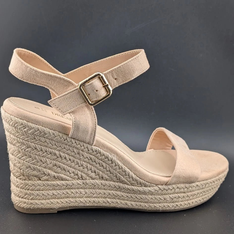 Dream Pairs Size 11 Women Espadrille Wedge Sandals Ankle Strap w/ Bkl Closed Toe SoleComfort.shoes