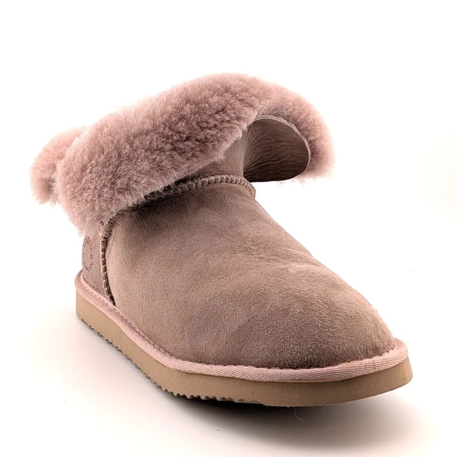 Fireside by Dearfoams Dusty Pink Size 10 Women’s Low Foldover Bootie WaterResist SoleComfort.shoes