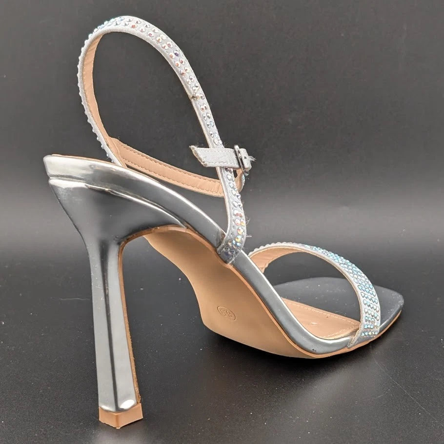 Women's Size 8.5 Stiletto High Heels Square Open Toe Sandal w/ Ankle Strap-Sexy! SoleComfort.shoes