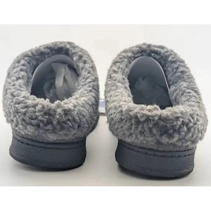 Wembley Mens Grey Indoor/Outdoor Microsuede Moccasin Slipper with Fleece Lining Wembley