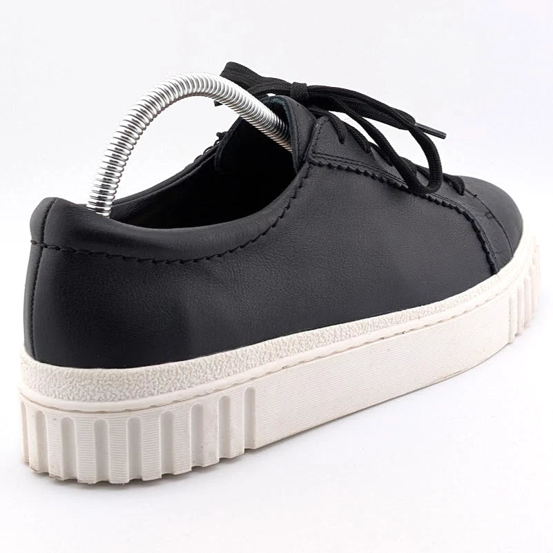 Clarks Women's Size 10W Mayhill Platform Walking Shoe in Black Leather SoleComfort.shoes