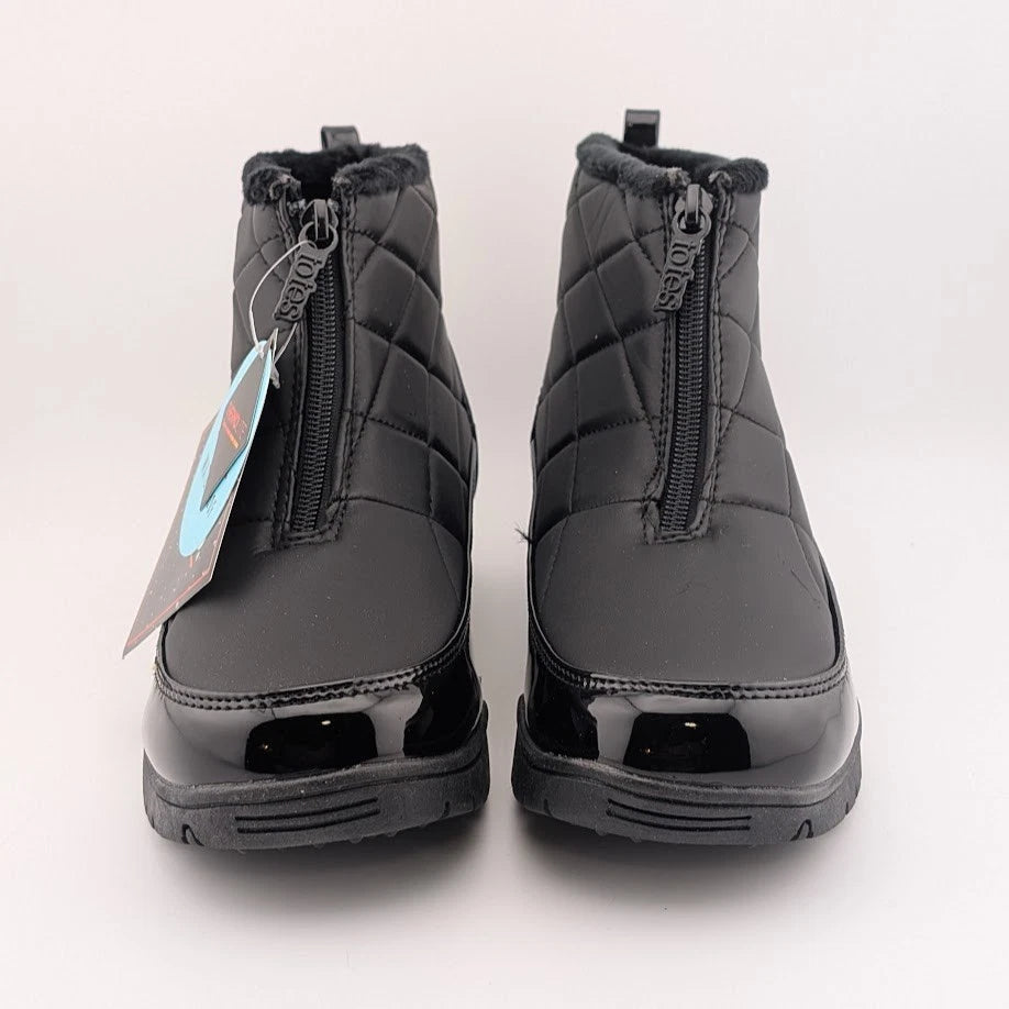 Totes Superior Womens Winter Boots Black or Taupe Waterproof Faux Fur Lined Snow SoleComfort.shoes