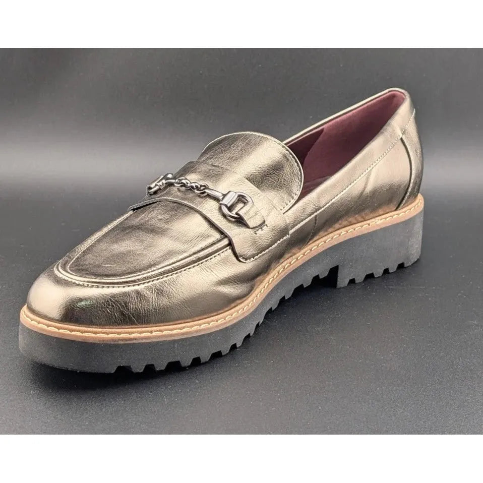 Franco Sarto Colette Loafers Women's 10M Pewter Metallic A22 SoleComfort.shoes