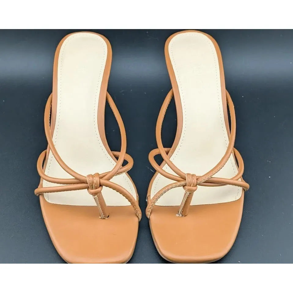 Women's Open Toe Stiletto Mules, Strappy Slingback Flip Flops Sandals SoleComfort.shoes