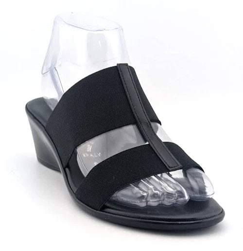 Italian Shoemakers Size 6 Two Elastic Band "Sadey" Wedge Sandal