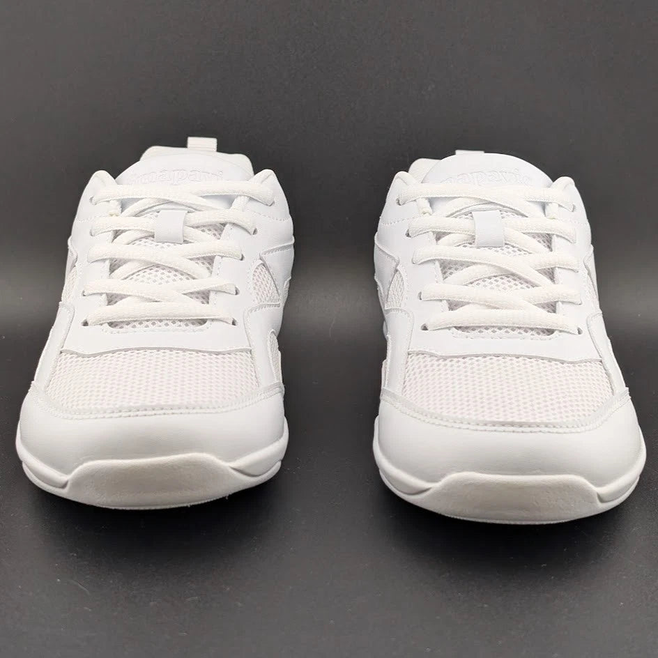 Smapavic Womens Size 7 ( EU 37) White Faux Leather Athletic Cheer Sneaker Shoes SoleComfort.shoes